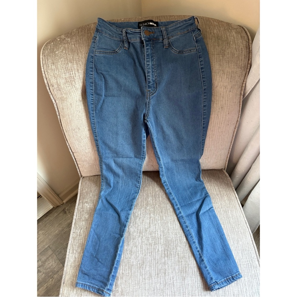 Classic High Waist Skinny Jeans Medium Blue Wash - Picture 3 of 3
